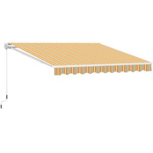 Stahovací markýza s klikou hliníková žlutobéžová 300 x 250 cm