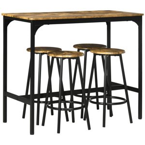 Barový set v industriálním designu 5 ks hnědý