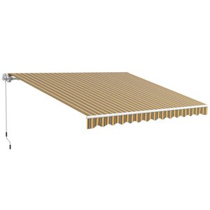 Stahovací markýza ruční s nastavitelným sklonem hliníková 350 x 300 cm žlutočerná