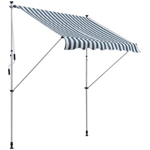 Výškově nastavitelná přenosná markýza vhodná na balkon 200 x 150 cm zelenobílá