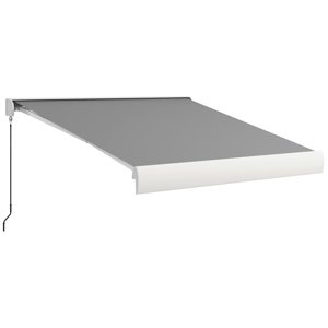 Stahovací markýza elektrická s nastavitelným sklonem 295 x 250 cm světle šedá