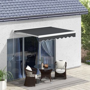 Stahovací markýza elektrická s nastavitelným sklonem 250 x 200 cm šedá