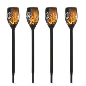 Sada 4 zahradních světel TORCH Ø12 x 72cm černá