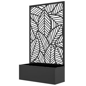 Venkovní truhlík s mřížkou pro popínavé rostliny 61 x 23 x 113 cm šedý