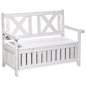 Zahradní lavice pro 2 osoby s úložným prostorem z jedlového dřeva 115 x 61 x 85 cm