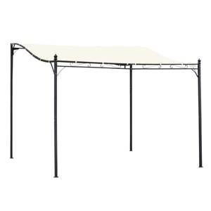 Kovová pergola s plátěnou střechou volně stojící 297 x 297 cm krémová