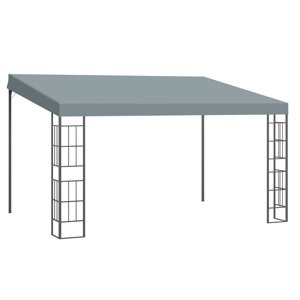 Kovová pergola s látkovou stříškou ke stěně 400 x 300 cm šedá