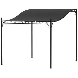Kovová pergola s plátěnou střechou volně stojící 298 x 248 cm tmavě šedá
