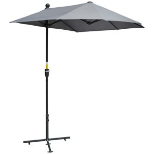Půlkulatý slunečník 200 x 200 cm tmavě šedý