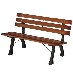 Zahradní lavička KLASIK pro 2 osoby do 240 kg 120 x 57 x 70 cm hnědá