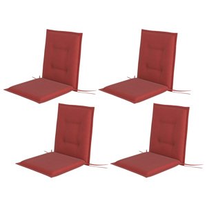 Sada 4 sedáků na židle 108 x 50 x 5 cm vínová