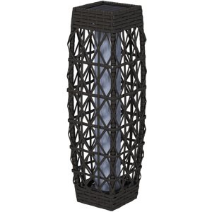 Solární světlo se senzorem ratanový design 20 x 20 x 68 cm šedá