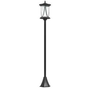 Solární pouliční lampa 17 x 17 x 127 cm se studeným bílým LED světlem černá