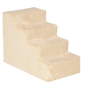 Schody pro psy s kobercem 60 x 44 x 35 cm béžová