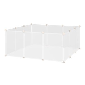 Ohrádka pro drobná domácí zvířata 12 panelů 105 x 45 x 105 cm bílá