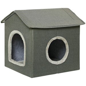 Pelíšek pro kočky HOUSE 39 x 44 x 41 cm khaki