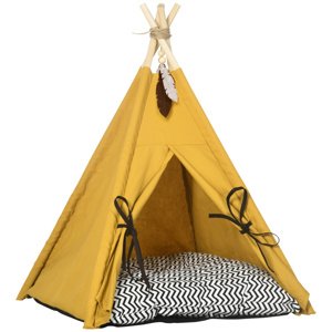 Pelíšek pro kočky TEEPEE 60 x 60 x 76 cm žlutá