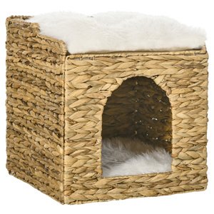 Pelíšek pro kočky RATTAN BOX 2 patra 38 x 38 x 41 cm přírodní
