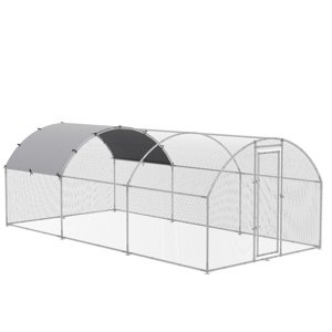 Výběh pro slepice XXL kovový se střechou pro 12-18 slepic 570 x 197 x 280 cm