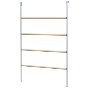 Hřadovací žebřík pro slepice 4 patra kov přírodní dřevo