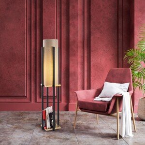 Stojací lampa 7130 černá a hnědá