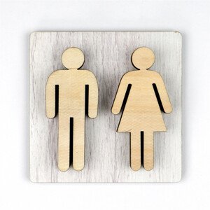 Nástěnná dřevěná dekorace WC