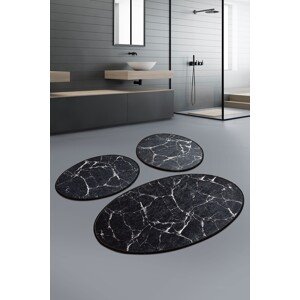 Koupelnová předložka MARBLE černábílá 3 ks