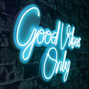 Nástěnná LED dekorace GOOD VIBES ONLY 2 modrý nápis