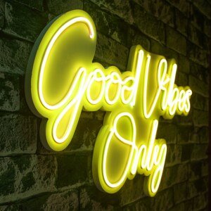Nástěnná LED dekorace GOOD VIBES ONLY 2 žlutý nápis