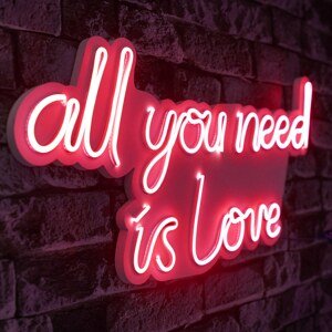 Nástěnná LED dekorace ALL YOU NEED IS LOVE červený nápis