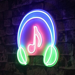 Nástěnná LED dekorace MUSIC SOUND HEADPHONES