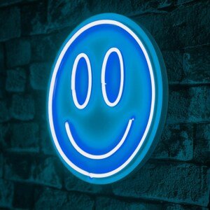 Nástěnná LED dekorace SMILEY modrý smajlík