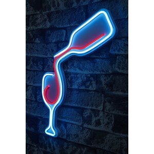 Nástěnná LED dekorace WINE modrá a červená