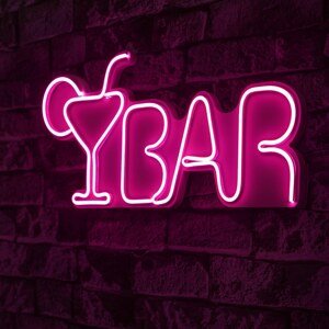 Nástěnná LED dekorace BAR růžová