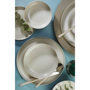 Porcelánová jídelní souprava (18 ks) hnědá a krémová