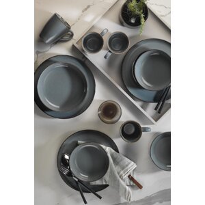 Porcelánová jídelní souprava POPPY 16 ks šedomodrá