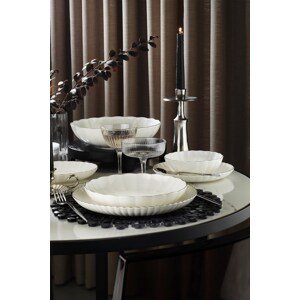 Porcelánová jídelní souprava LOTUS MINI 27 ks stříbrná