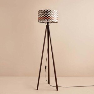 Stojací lampa AYD-3448 tmavá a černo-bílá s oranžovým pruhem