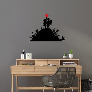 Nástěnná dekorace kovová BANKSY děti