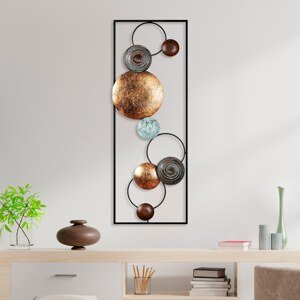 Nástěnná dekorace kovová TEXTURED hnědá a bronzová