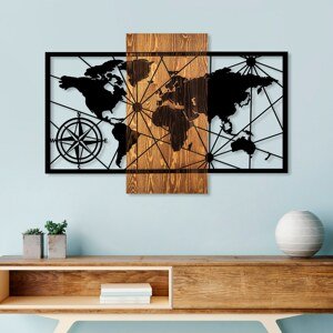 Nástěnná dřevěná dekorace WORLD MAP