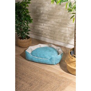 Pelíšek pro kočky BEDBLUE1 modrý a šedý velký 62 cm