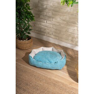 Pelíšek pro kočky BEDBLUE2 modrý a šedý malý 53 cm