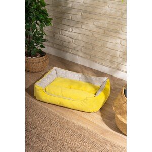 Pelíšek pro kočky BEDYEL1 žlutý a šedý velký 62 cm