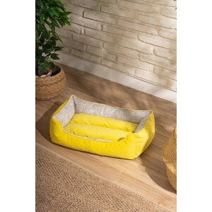 Pelíšek pro kočky BEDYEL2 žlutý a šedý malý 53 cm