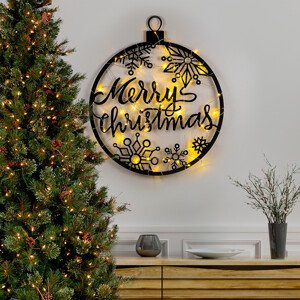 Nástěnná dekorace kovová XMAS černá