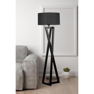 Stojací lampa MAÇKA dřevěná černá