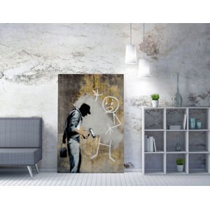 Obraz na plátně (70 x 100) Banksy Street Art – natěrač