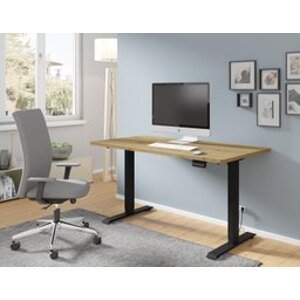 Nastavitelný elektrický stůl BIMOTION 1S 140x70 Černý mat/dub artisan