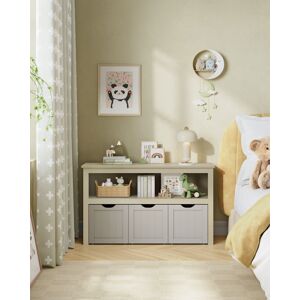 Regál s 3 úložnými boxy 102 x 60 x 30 cm béžový